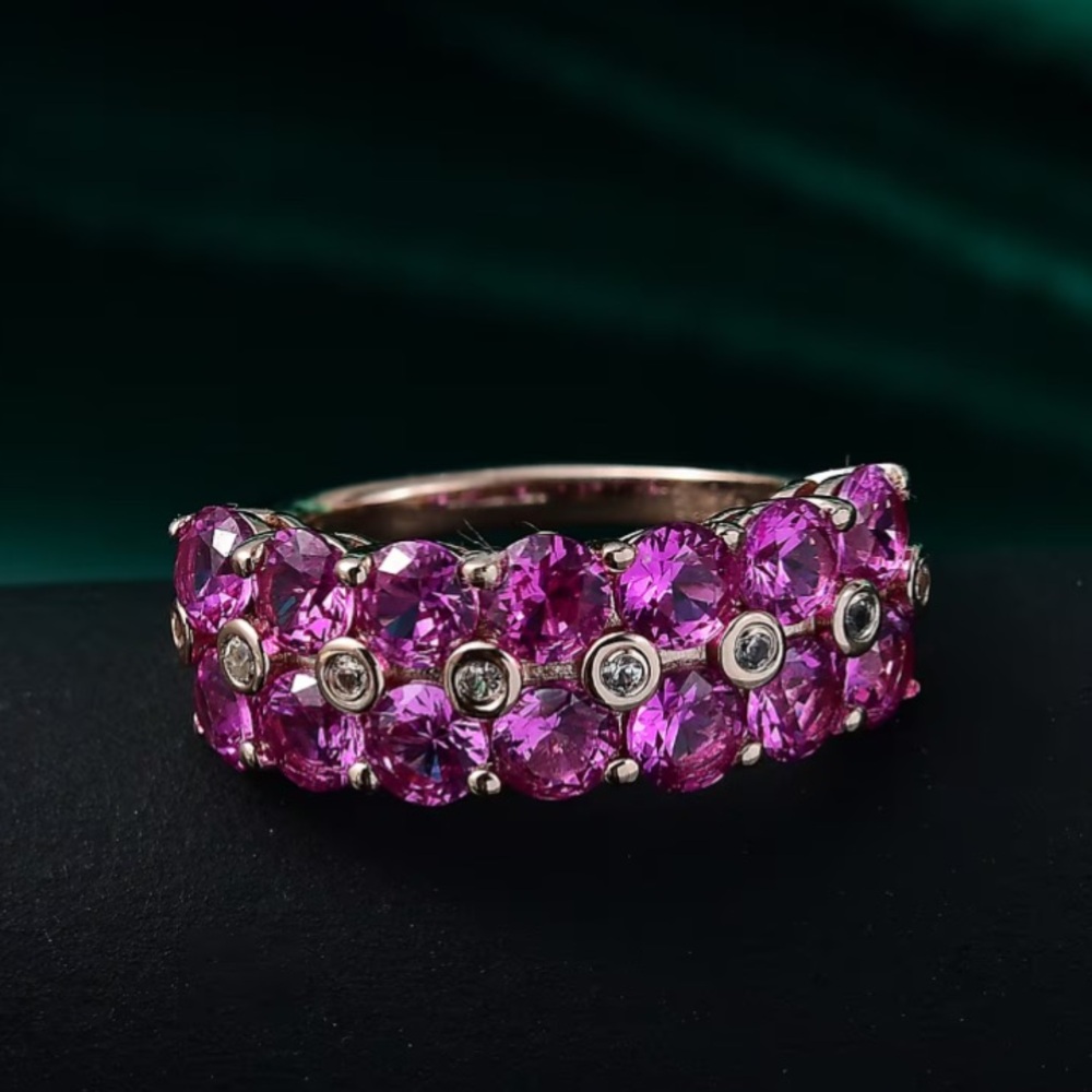 🩷Pink & White Sapphire* Band Ring🩷